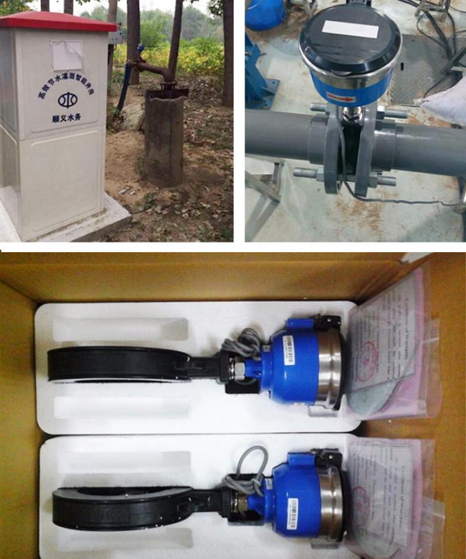 Contador del agua agrícola de irrigación, metro ultrasónico con pilas de la corriente IP68
