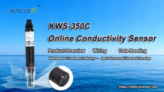 Descripción general, cableado y lectura de datos del sensor de conductividad en línea KWS-350C