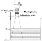 RS485 medida líquida ultrasónica de la distancia del nivel de aceite del indicador llano 24V