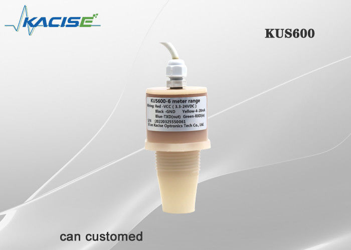 Sensor ultrasónico de nivel de agua resistente al agua KUS600 IP68 con rango de 0,6 m-5 m y carcasa de PVDF