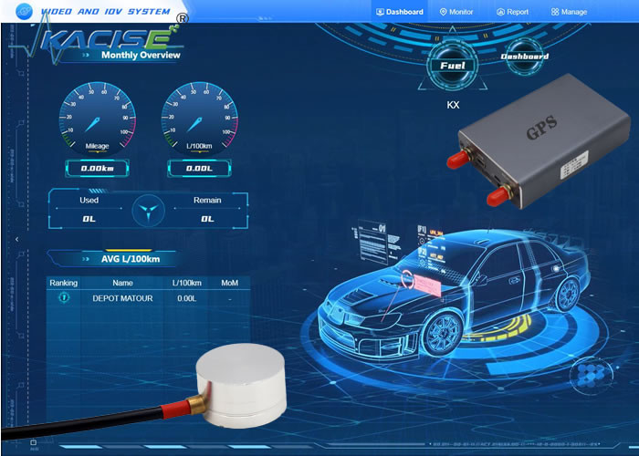 Sensor ultrasónico de nivel de combustible KUM2500A para detección de automóviles, rastreador gps, sin contacto, producción de China
