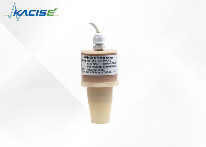 Sensor de nivel ultrasónico PVDF resistente a la corrosión KUS con alta precisión y compensación de temperatura