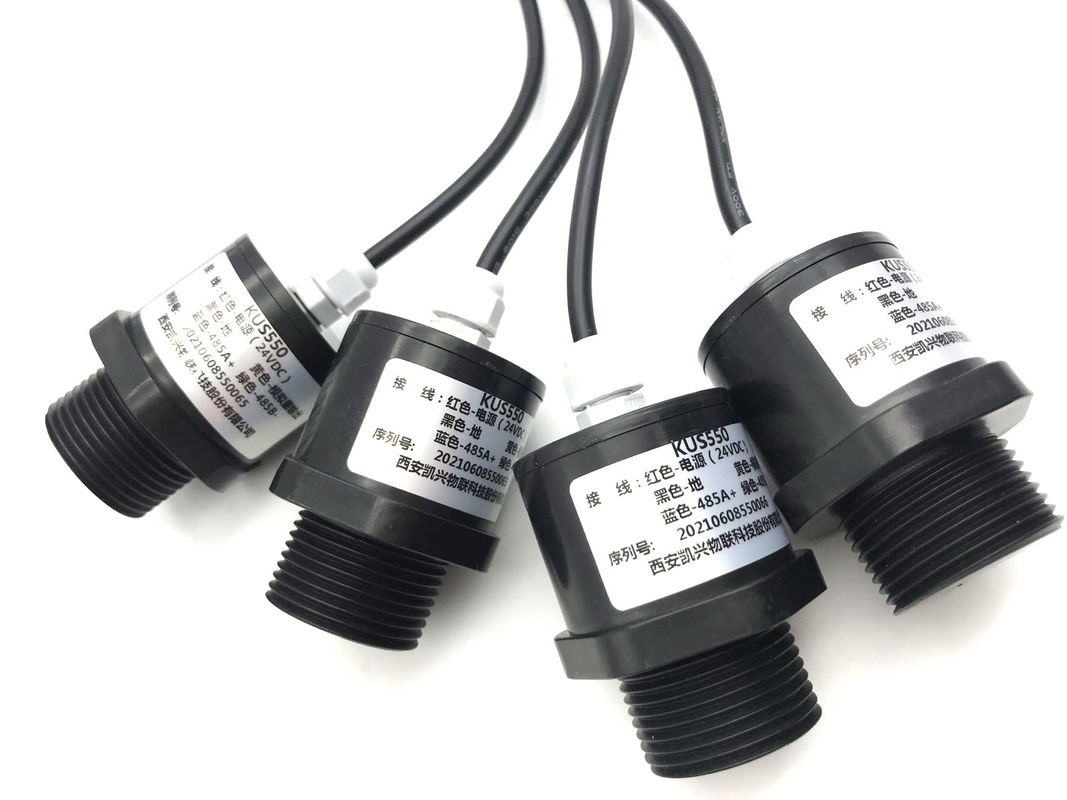Sensor de nivel ultrasónico de 3 m de alcance con salida RS485 y carcasa de PTFE para entornos corrosivos