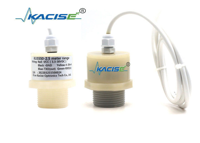 Consumo de energía bajo Sensor de nivel de agua ultrasónico inteligente con salida RS485 y carcasa de PTFE para piscinas de aguas residuales