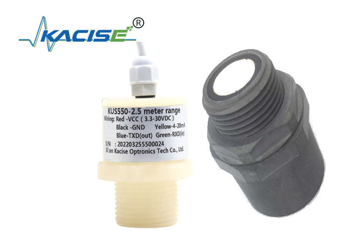 Sensor de nivel ultrasónico impermeable KUS550 PTFE con salida RS485 y rango de medición de 3 m