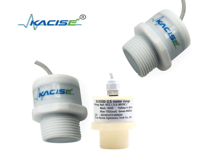 RS485 salida aguas residuales piscina PTFE medidor de nivel de agua bajo consumo de energía inteligente ultrasónico 3m sensor de nivel de agua