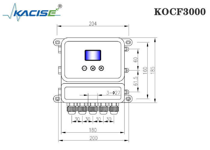 KOCF3000 Medidor de flujo de canal abierto ultrasónico con precisión de medición del 0,5% y comunicación de protocolo MODBUS para medición sin contacto