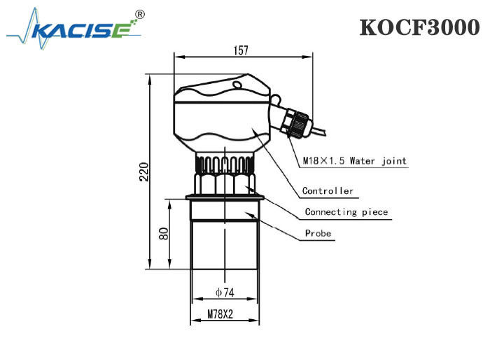 KOCF3000 Medidor de flujo de canal abierto ultrasónico con precisión de medición del 0,5% y comunicación de protocolo MODBUS para medición sin contacto