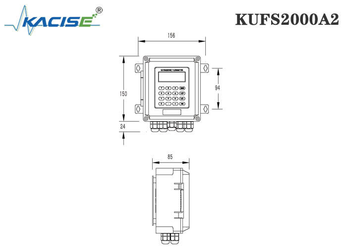 KUFS2000A2 Medidor de flujo ultrasónico de inserción en la pared para tubos DN50-DN6000 con medición bidireccional e interfaz RS485 MODBUS