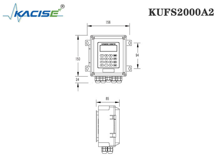 Metro de flujo ultrasónico de la inserción del soporte de la pared KUFS2000A2 para el tamaño DN50 - tubo DN6000