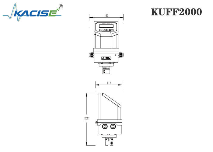 KUFF2000 Medidor de flujo ultrasónico de inserción fija con una precisión de ± 1% para dimensiones de tubería DN50-DN6000 y medición bidireccional