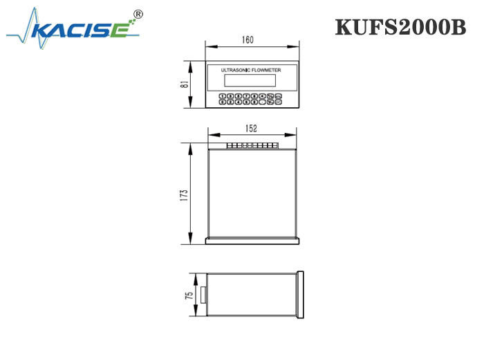 KUFS2000B Medidor de flujo ultrasónico de inserción montado en panel con una precisión de ± 1% para tuberías DN50-DN6000 e interfaz RS485 MODBUS