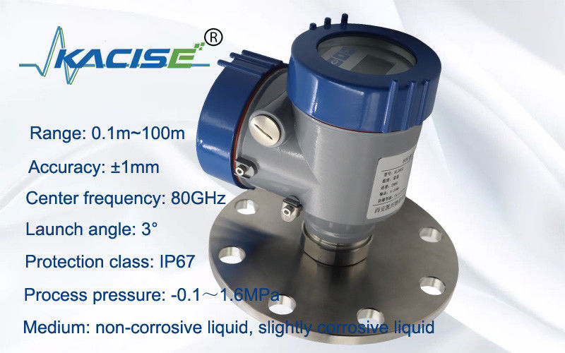 Sensor de nivel de radar FMCW sin contacto de 80 GHz con precisión de 1 mm y protección IP67 para tanques de almacenamiento de lodo