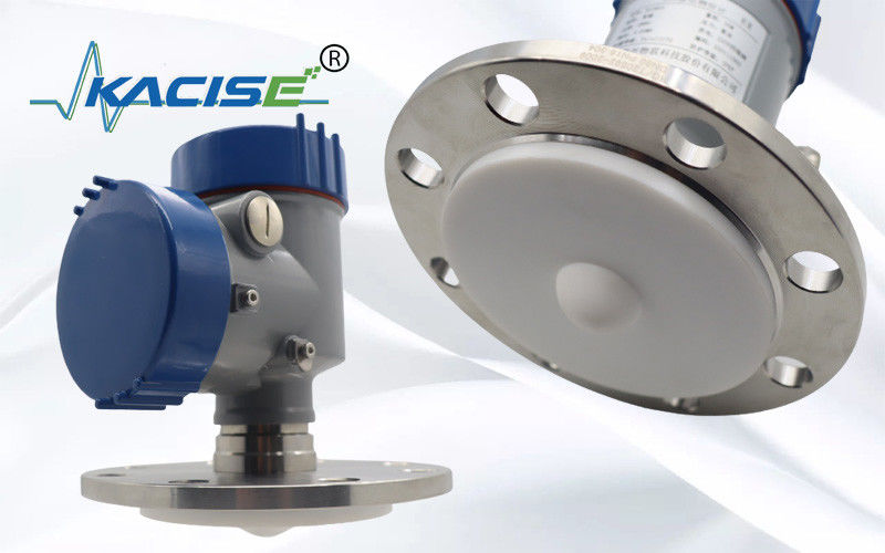 Transmisor de nivel de radar Kacise de 80 GHz con rango de 100 m y salida Modbus RS485 para líquidos corrosivos fuertes
