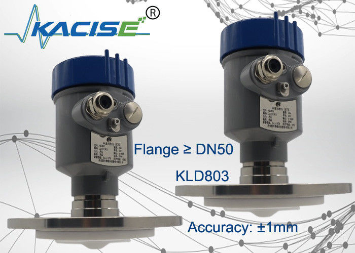 Transmisor de nivel de radar Kacise de 80 GHz con rango de 100 m y salida Modbus RS485 para líquidos corrosivos fuertes
