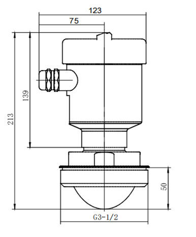 Transmisor de nivel de radar 80G de Kacise OEM con rango de 50m de frecuencia de 80GHz y protección IP67