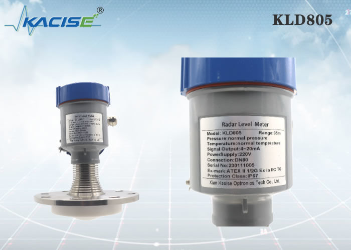 Sensor de nivel de radar KLD805 de 80 GHz con antena de PTFE y protección IP67 para la medición del nivel de líquido