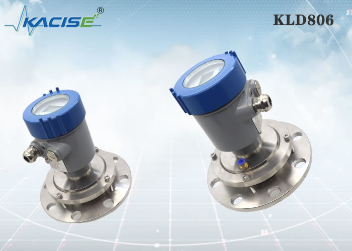 Sensor de nivel de radar KLD806 de 80 GHz con función de purga para aplicación de polvo fuerte en silos de harina