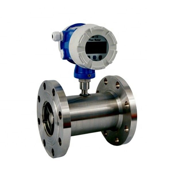 Medidor de flujo de turbina de acero inoxidable SS304/SS316 de alta precisión ±0,2% con amplio rango 1:20 para petróleo y líquidos