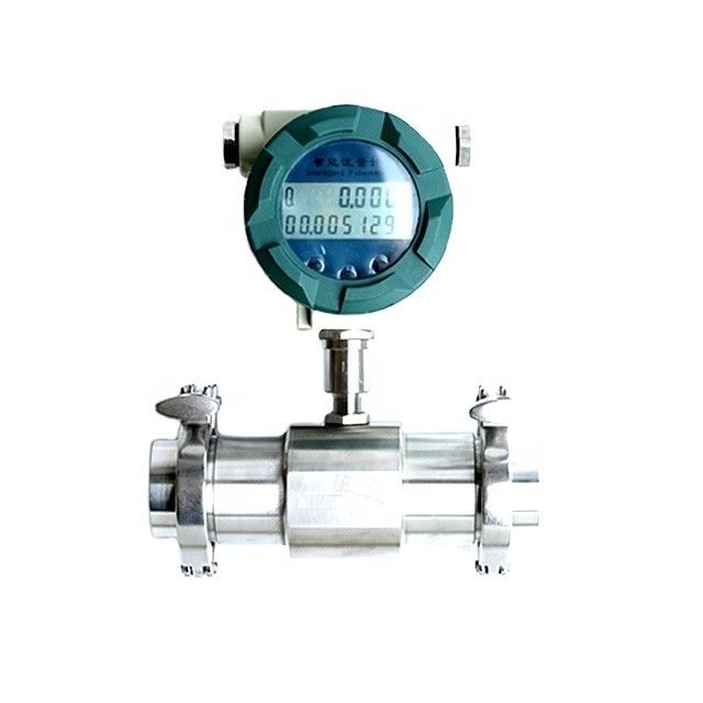Medidor de flujo sanitario con material SS304/SS316 y precisión del ±0,2% para conexión de abrazadera de medidor de flujo de turbina de calidad alimentaria