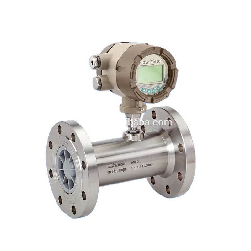 Medidor de flujo de turbina de gas de acero inoxidable con salida de 4-20mA y diseño a prueba de explosión