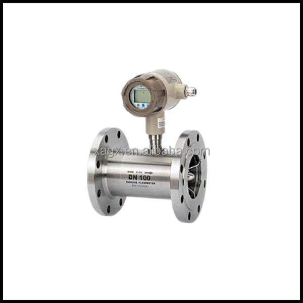 Medidor de flujo de turbina de acero inoxidable para diésel y combustible con alimentación de 24 VCC y comunicación RS485 o MODBUS