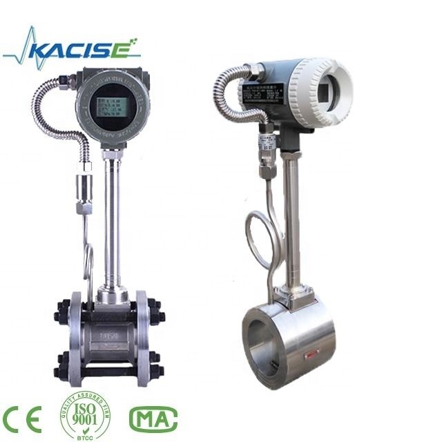 Medidor de caudal digital de vórtice objetivo con fuente de alimentación 24VDC y batería de 3*1.2V o adaptador de alimentación AC90 ~ 260V