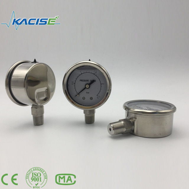 Manómetro de nitrógeno y GLP lleno de aceite de aluminio de 60 mm para medios corrosivos y de alta viscosidad