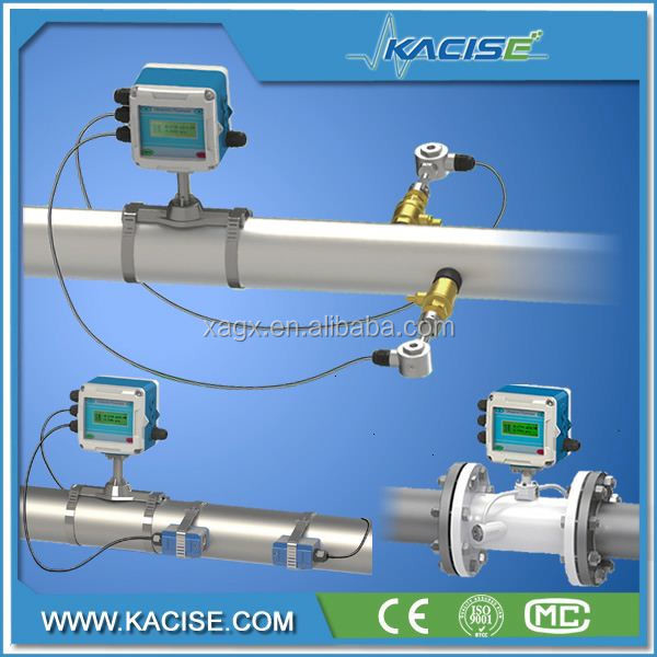 Tipo de montaje fijo de tubos medidor de flujo de agua ultrasónico KUFF2000 Serie de bajo costo