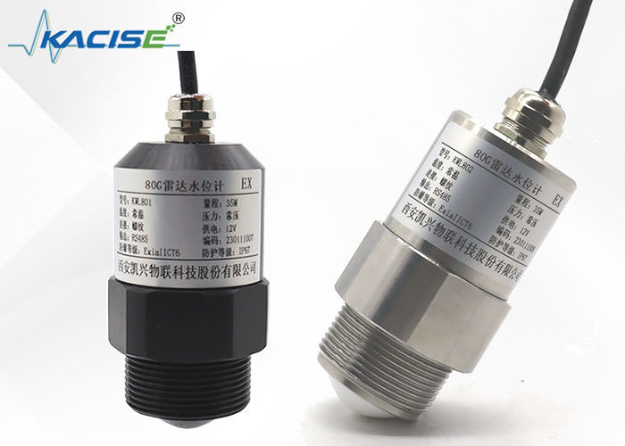 Transmisor de nivel de radar FMCW de 80 GHz de la serie KLD800 con antena de PTFE resistente a la corrosión y ángulo de lanzamiento de 3 ° para medición de líquidos y sólidos