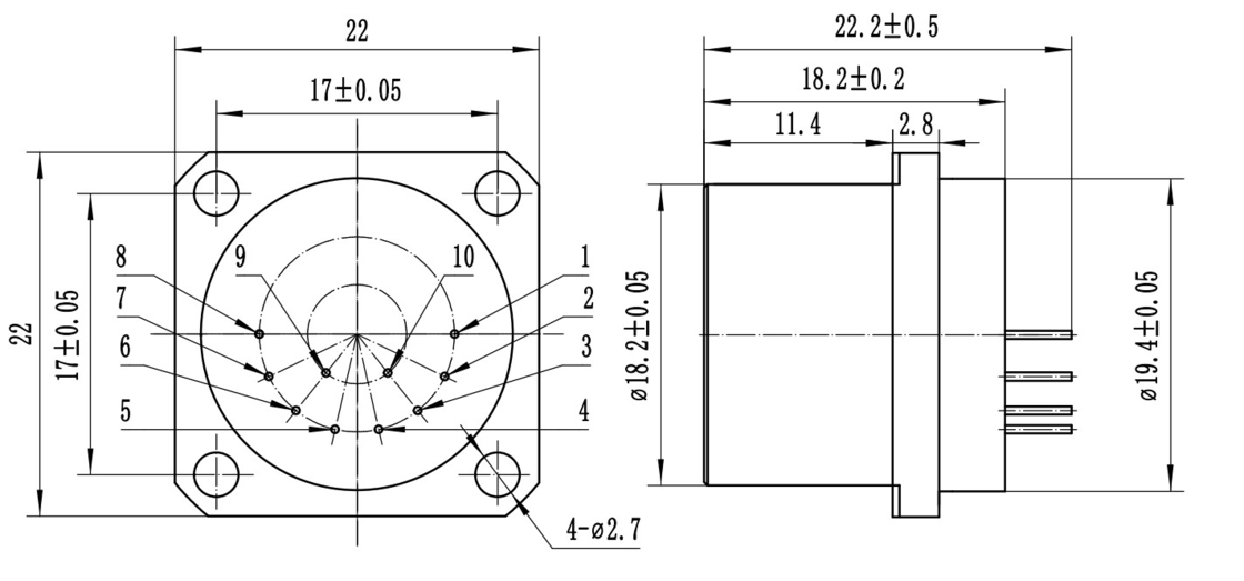 Detector de alcance miniaturizado multifuncional con acelerómetro para varias industrias con tamaño Ф18.2mm X23mm