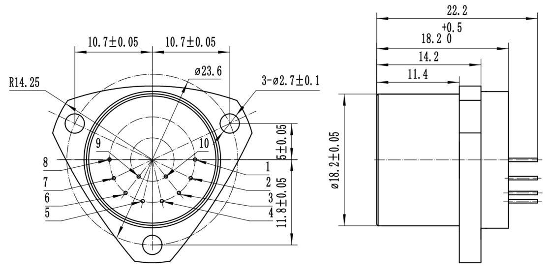 Tamaño pequeño Sensor de acelerómetro de 18,2 mm x 23 mm de alta precisión con ancho de banda de 800-2500 Hz