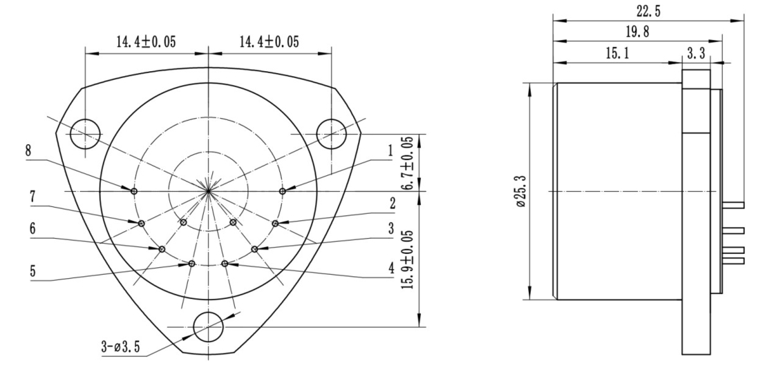 Sensor de acelerómetro para medir las vibraciones de la máquina con un valor de desviación K0/K1< 5 mg