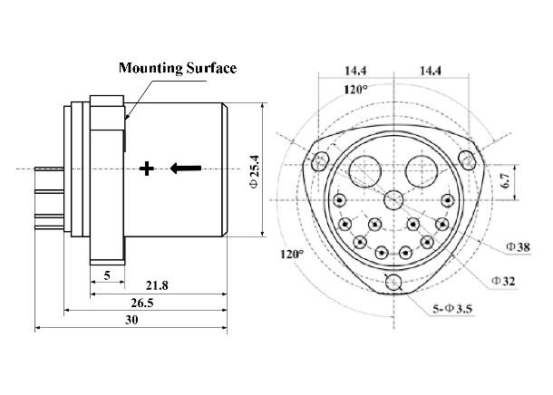 Sensor de acelerómetro de vibración de alta velocidad -55 a 80 °C Peak de vibración seno 20 g 20 Hz 2000 Hz