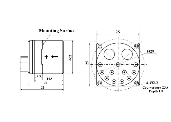 Sensor de aceleración de cuarzo para la vigilancia de las vibraciones mecánicas con rango de entrada ± 10 g