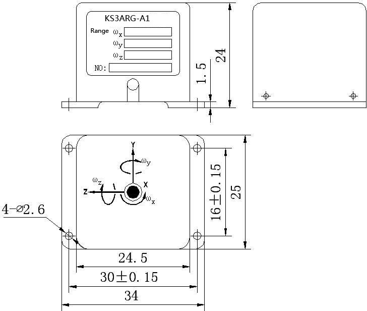 Giroscopio de velocidad angular triaxial de baja potencia, puede aplicarse a robots, temperatura de almacenamiento -65 ~ +125 (((°C), peso ≤40 ((g)