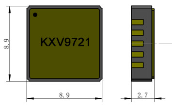 Temperatura de funcionamiento del chip de giroscopio MEMS de cuarzo digital TOPR -20°C ~ +80°C, consumo de corriente Iop1 900μA Tipo