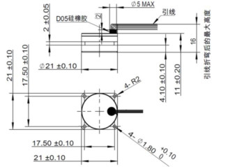 Banda ancha de baja potencia Eje único de horquilla de ajuste de cuarzo Giroscopio Resolución ≤0,01°/s Peso <100g