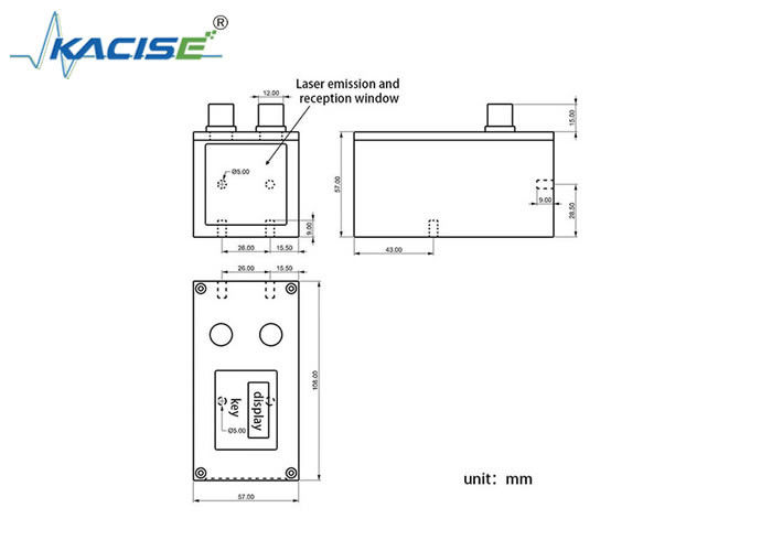 KLS109 Sensor de rango de láser industrial de alta precisión con precisión de ±1 mm, protección IP67 y frecuencia de medición de 100 Hz
