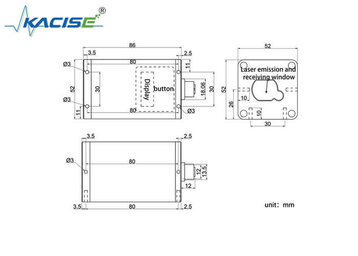 Sensor de alcance láser de alta precisión de automatización industrial KLSB con precisión de ±3 mm, protección IP67 y rango de 30/60/100/150m