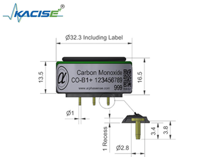 Sensor de monóxido de carbono CO-B1/CO-B1 Corriente cero ± 4 Rango 5000 para una detección precisa