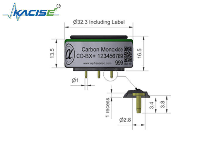 Sensor de monóxido de carbono CO-BX/CO-BX+ con baja sensibilidad cruzada de hidrógeno, tiempo de respuesta rápido < 25 y amplio alcance 2000