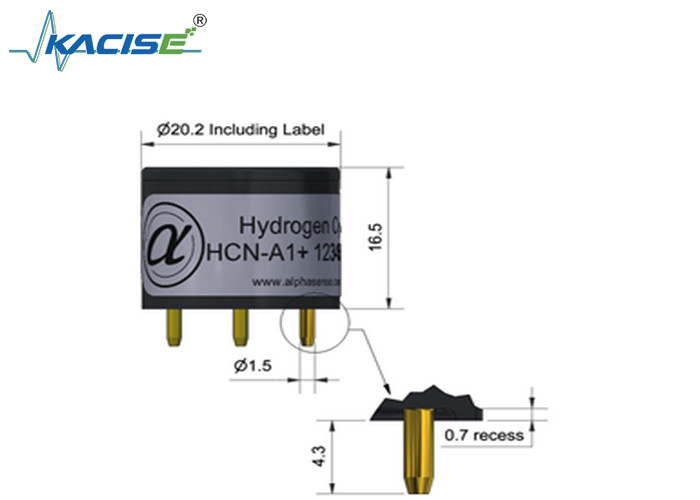 Sensor de cianuro de hidrógeno HCN-A1/HCN-A1 para una detección precisa de la linealidad 4 a 8 Rango 100