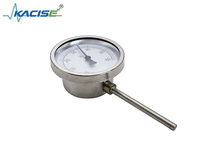Termómetro bimetal de acero inoxidable 304/316 con longitud de tallo personalizable y certificación EN 13190 o ASME B40.3