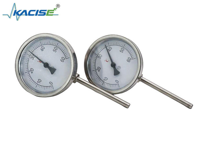 WSS-411W Termómetro Bimetálico Industrial con acero inoxidable 304/316, longitud del tallo personalizable y sin necesidad de suministro de energía