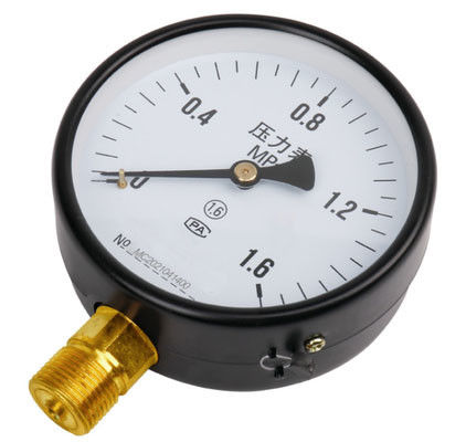 Medidor de presión industrial KMC-Y100 - dial de 100 mm, conexión de cobre radial M20 × 1.5, carcasa de hierro