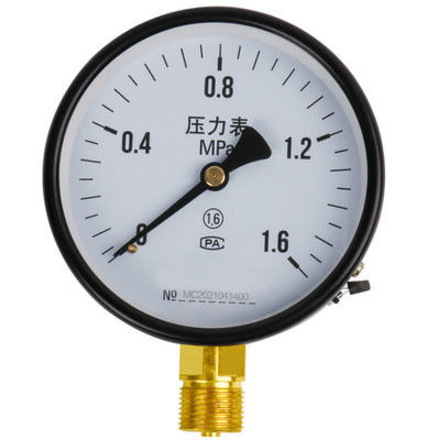 Medidor de presión industrial KMC-Y100 - dial de 100 mm, conexión de cobre radial M20 × 1.5, carcasa de hierro