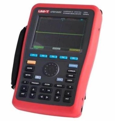 UNI-T UTD1202C Pro Osciloscopio de almacenamiento digital de mano - 200MHz, doble canal, pantalla a color