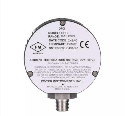 Nivel de la carcasa del medidor de presión digital de la serie Dwyer DPG diseñado para cumplir con NEMA 4/4X IP66 límite de presión 2x rango de presión