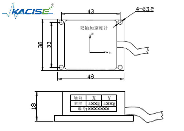 Rango de temperatura Módulo de sensores del acelerómetro biaxial Rendimiento de vibración con un rango de ±10 g